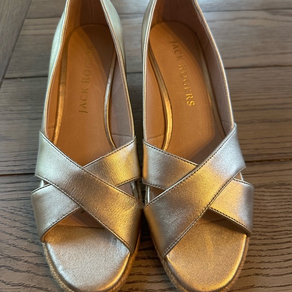 Jack Rodgers Gold Sandals Size 8M - Picture 4 of 11